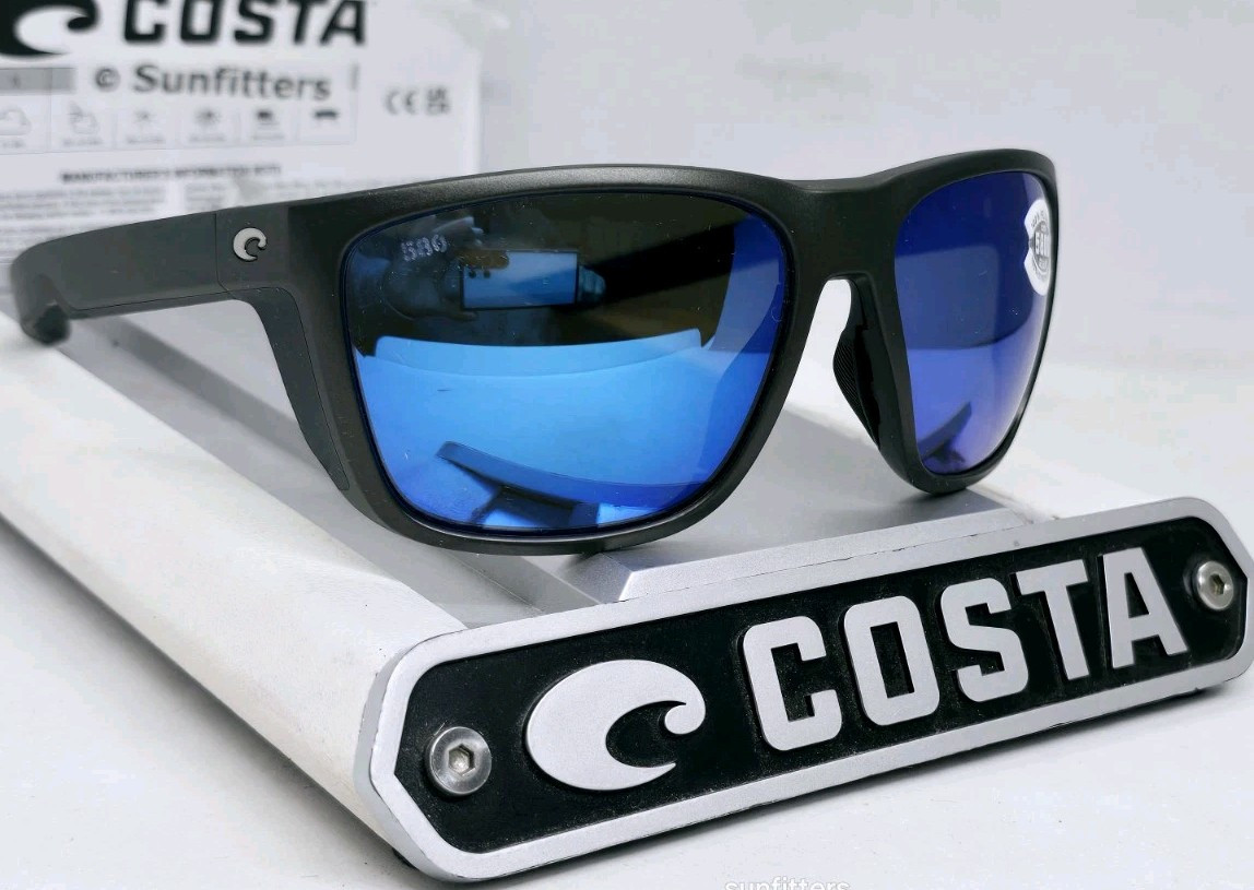 COSTA DEL MAR steel gray metallic/blue mirror FERG polarized 580G sunglasses NEW