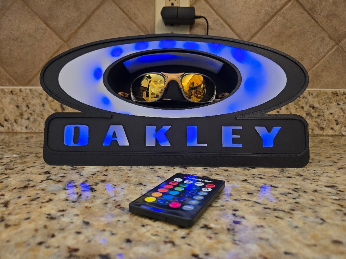 3D Printed Oakley Style Foundation Trophy X-Metal LED Sunglasses Display Stand