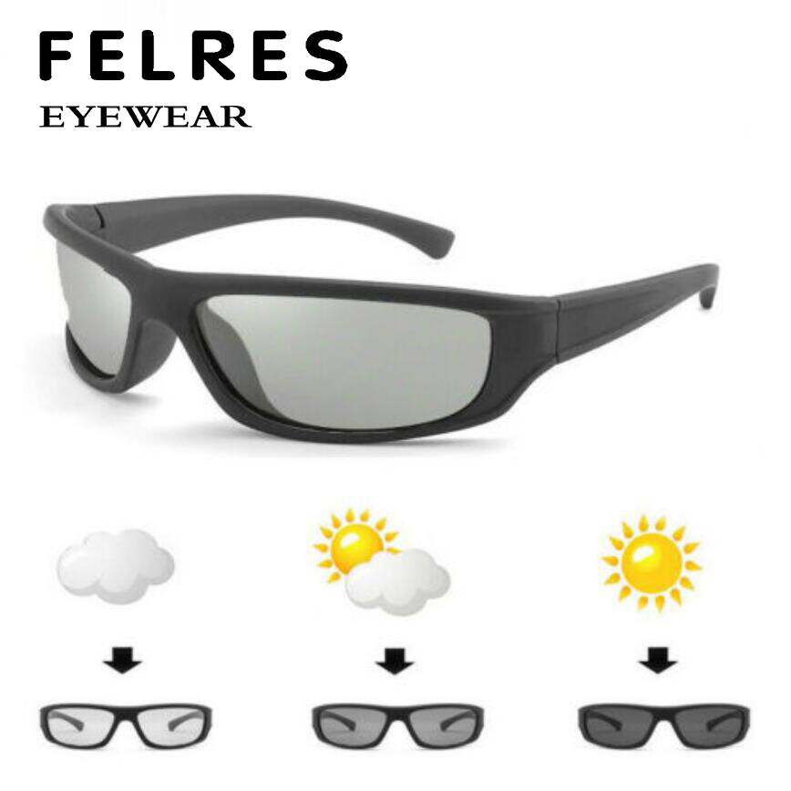 FELRES Men Photochromic Polarized Sunglasses Outdoor Driving Cycling Glasses New