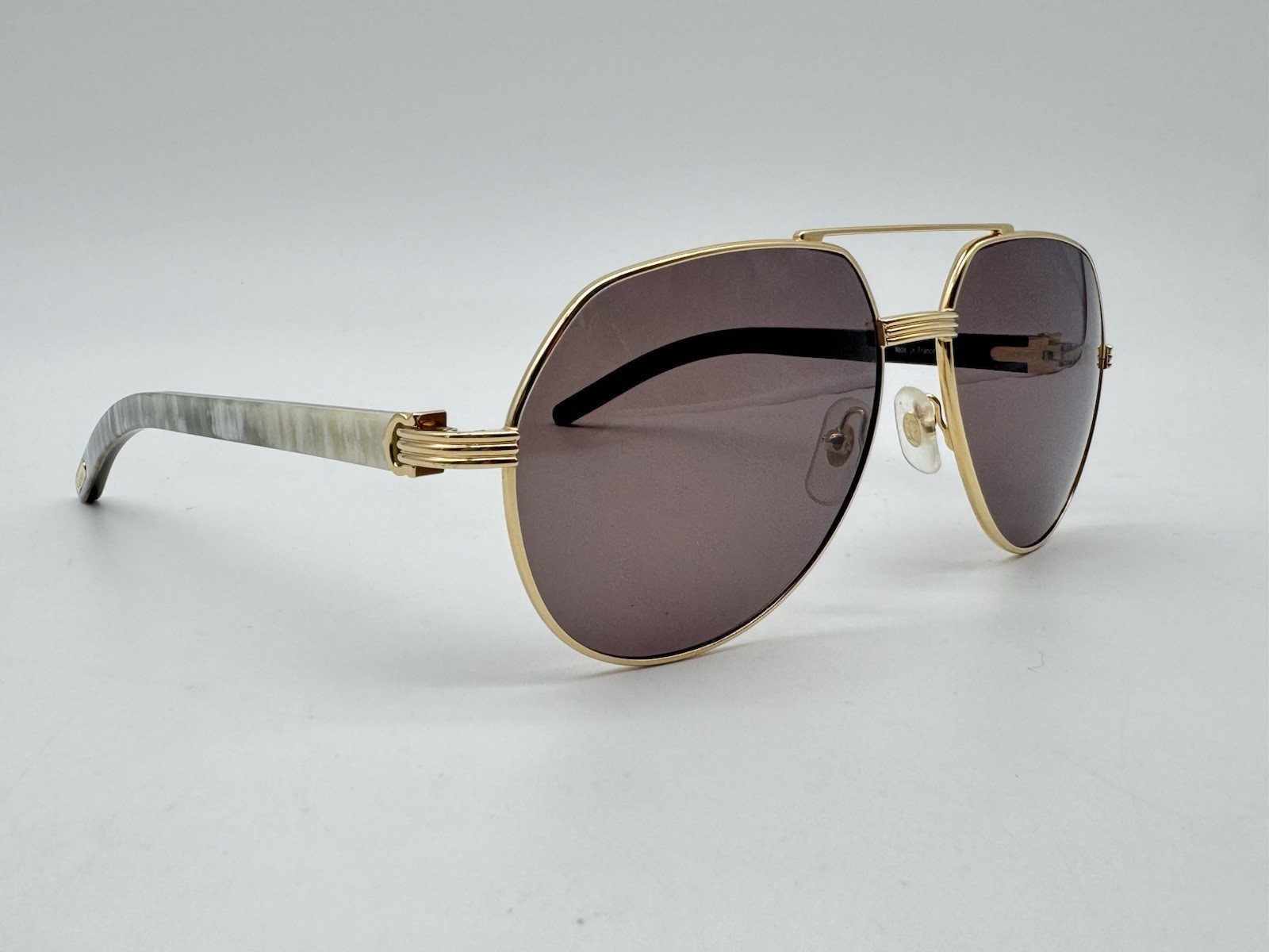 PREMIERE C DE CARTIER WHITE BUFFALO HORN SUNGLASSES NEW 100% GENUINE ~$4225