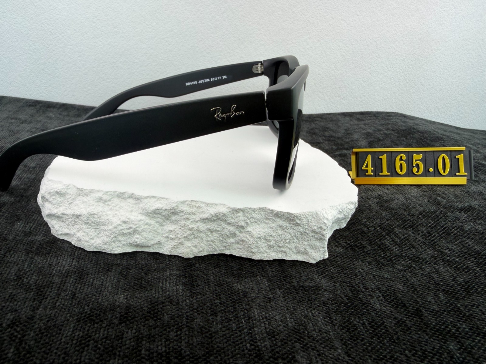 RAY-BAN RB4165 Justin Sunglasses Black Frame Polarized Grey Lens