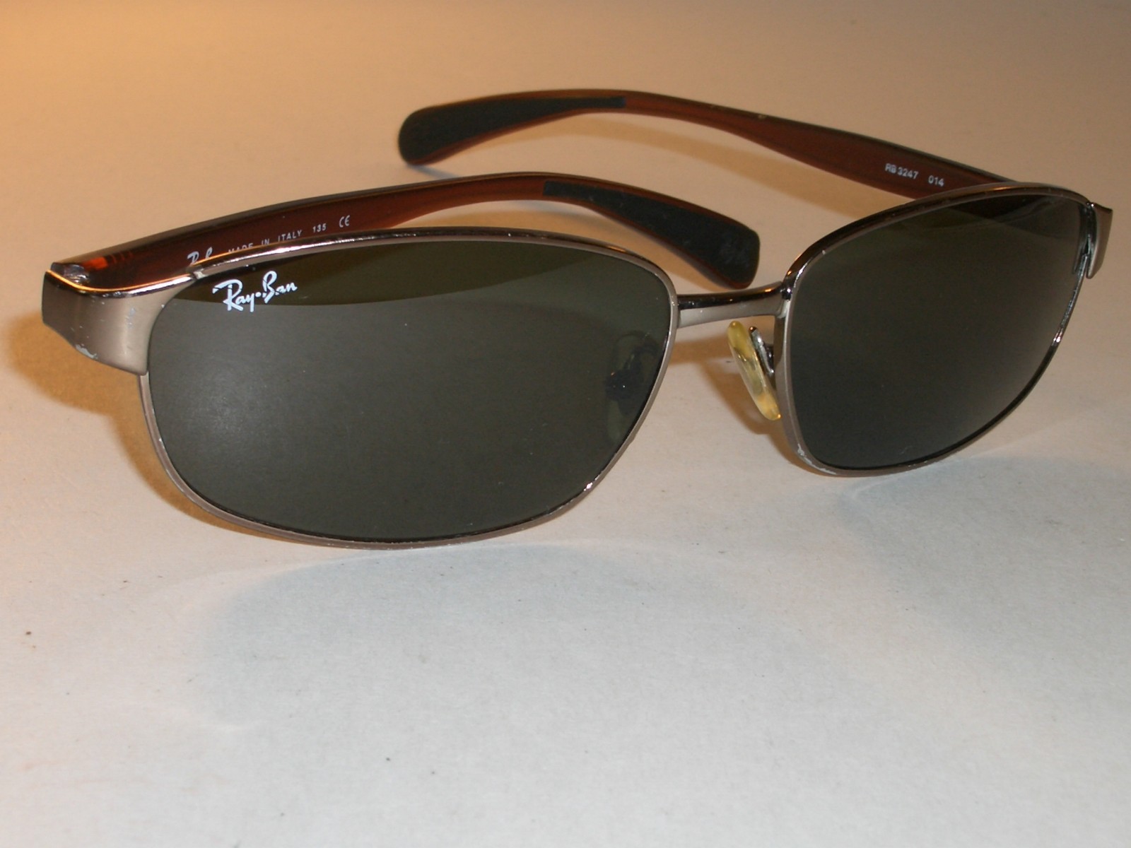 RAY BAN RB3247 59[]17mm BROWNISH CHROME G15 UV GLASS LENS SUNGLASSES w/CASE