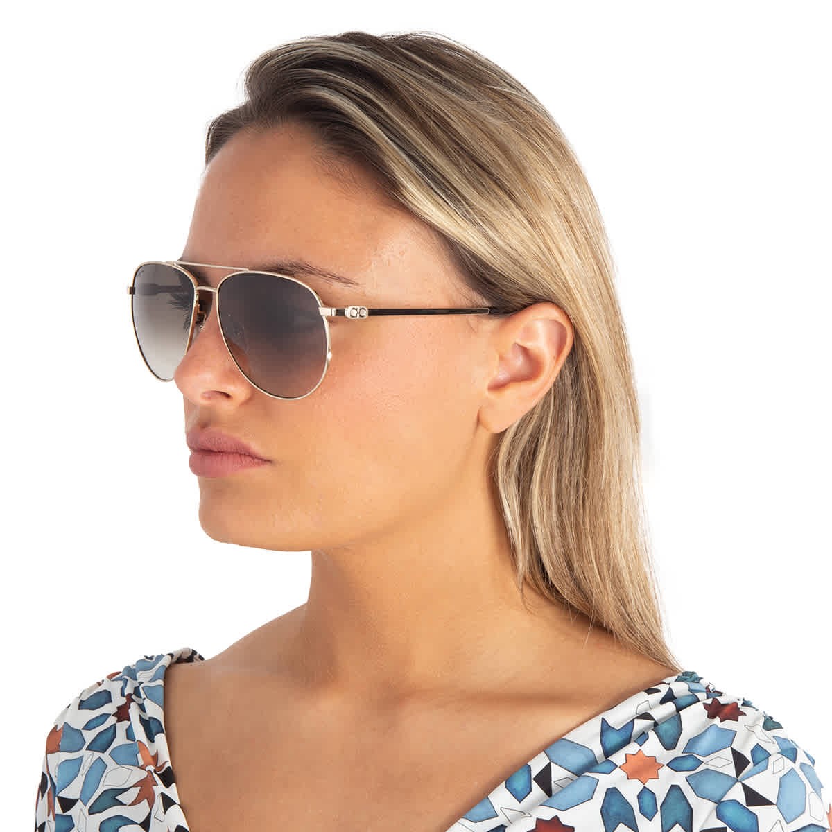 Ferragamo Grey Gradient Pilot Sunglasses SF157S 717 60 SF157S 717 60