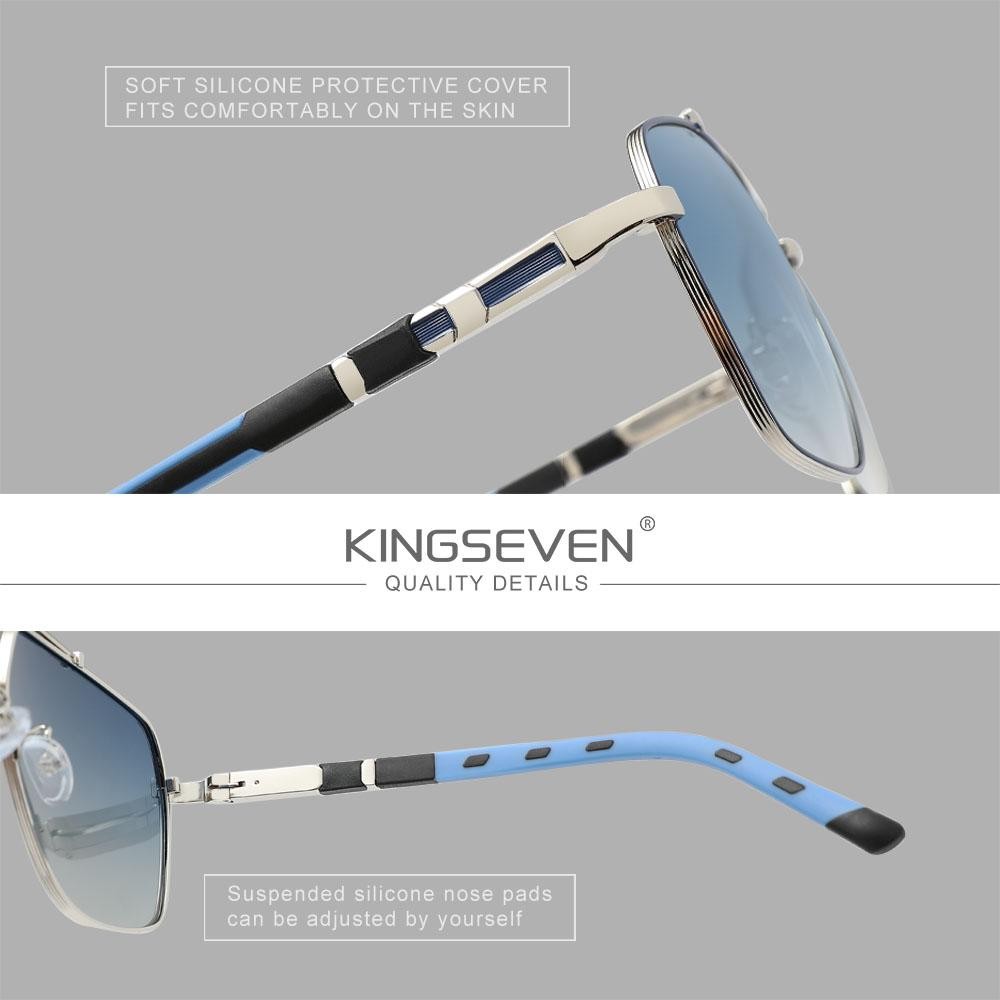 KINGSEVEN Polarized Sunglasses UV400 Square Frame Driving Outdoor Eyewear