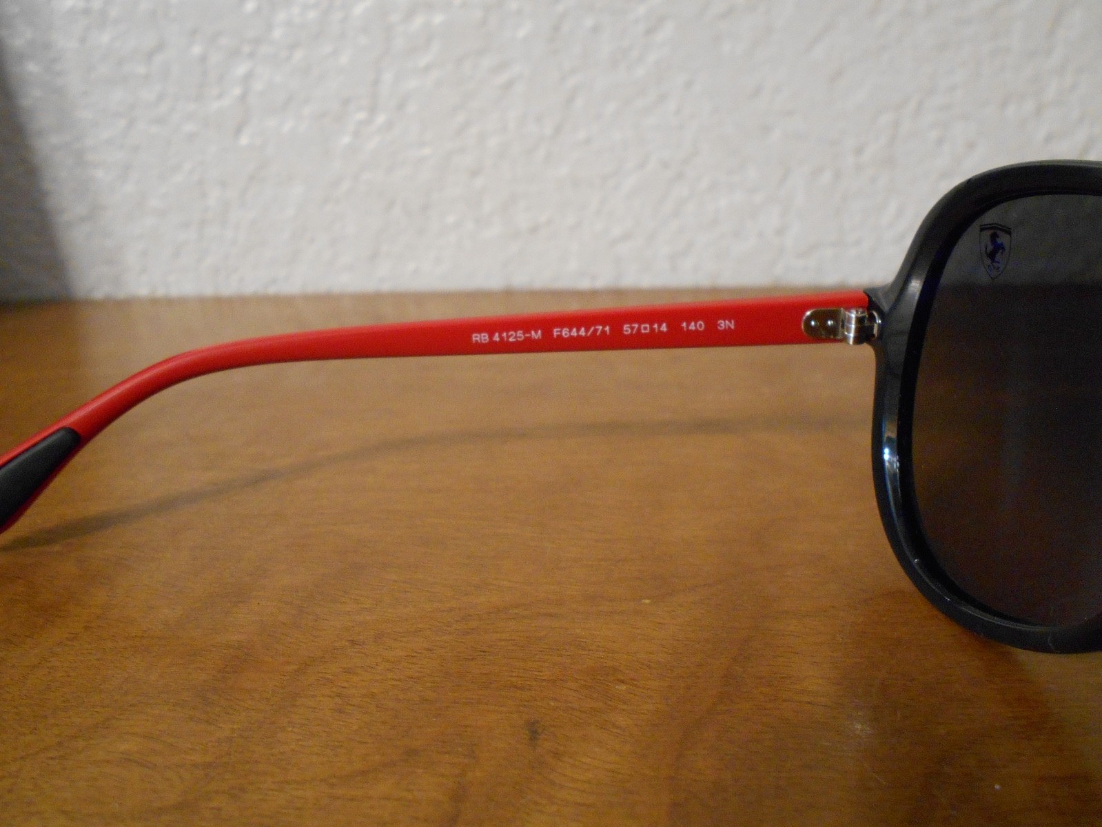 Ray Ban Scuderia Ferrari RB 4125-M F644/71 Black Red Gray Glass Lens Sunglasses