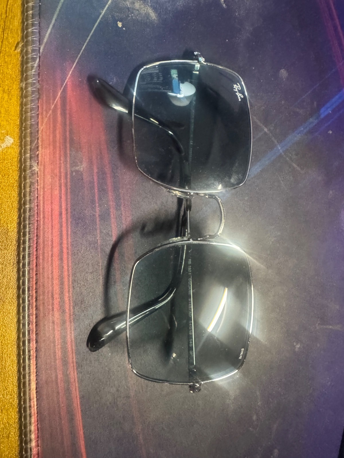 Ray-Ban Square 1971 Classic Men’s Sunglasses – Silver Frame with Light Blue…