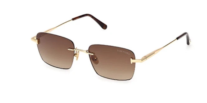 Tom Ford JAKE-02 TF1354 30F Sunglasses Shiny Deep Gold Gradient Brown 54□18-145