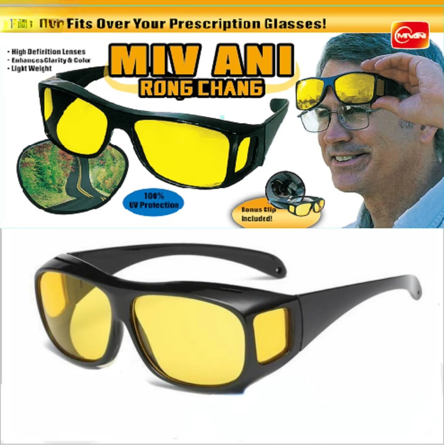 New Medium-Large FIT OVER Sunglasses Cover Prescription RX Eye Glasses Men Women