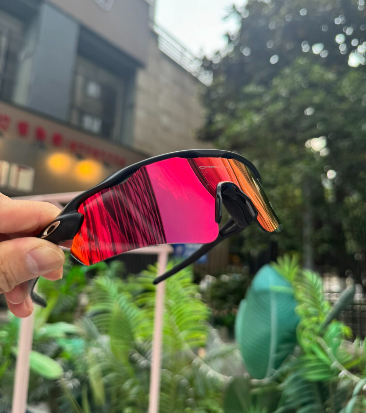 Oakley Radar EV Path OO9208 Lightweight Red Sunglasses Matte Black Frame Prizm