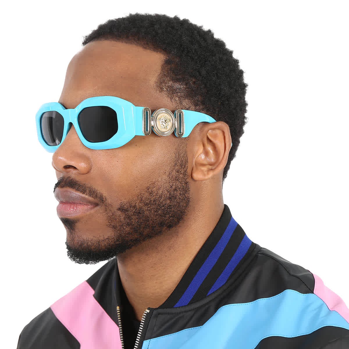 Versace Dark Grey Irregular Men’s Sunglasses VE4425U 543987 53 VE4425U 543987 53