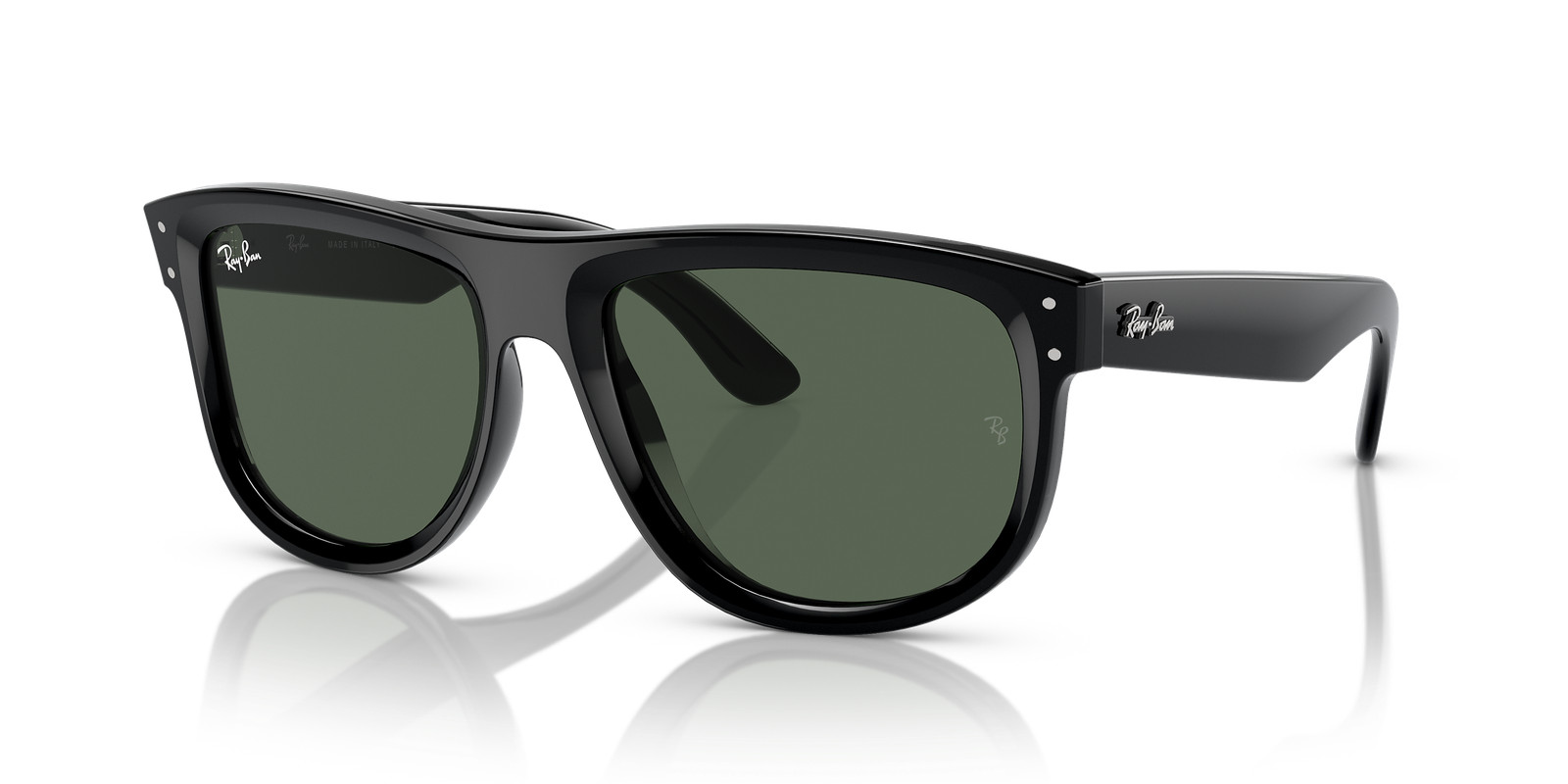 Ray-Ban Boyfriend Reverse Black/G-15 Green 56mm Sunglasses RBR0501S 6677VR 56-18