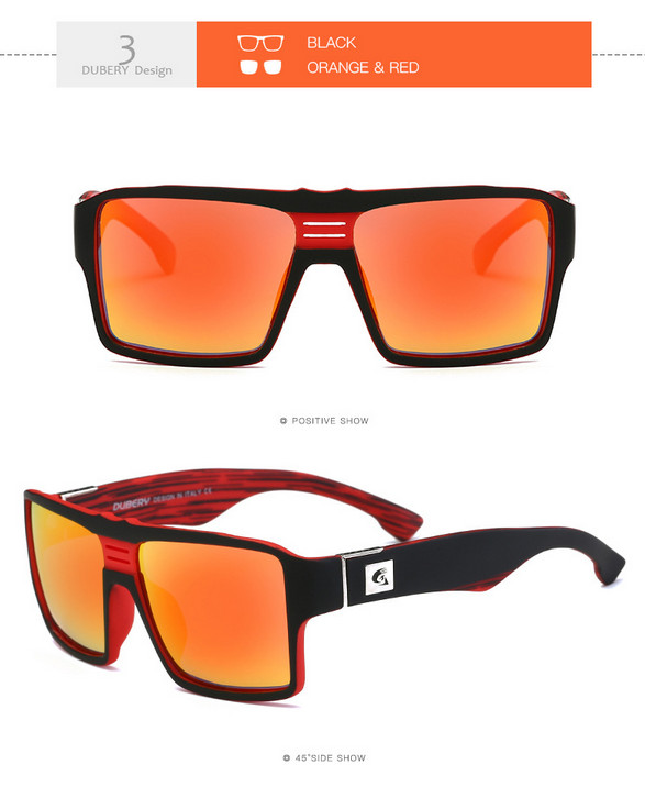 DUBERY Men Polarized Square Sunglasses Oversize Driving Fishing Sport Glasses