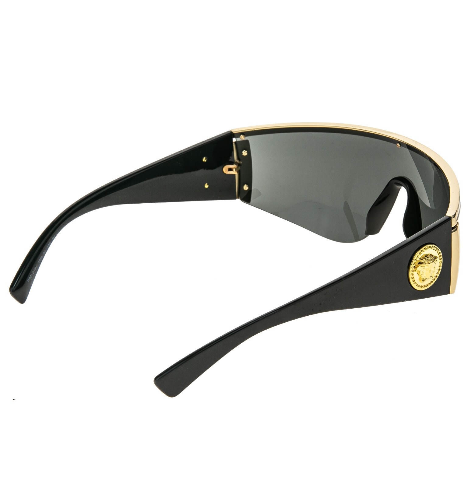 VERSACE TRIBUTE SHIELD Black Gold 2197 VE2197 Unisex Visor Wrap Mask Sunglasses