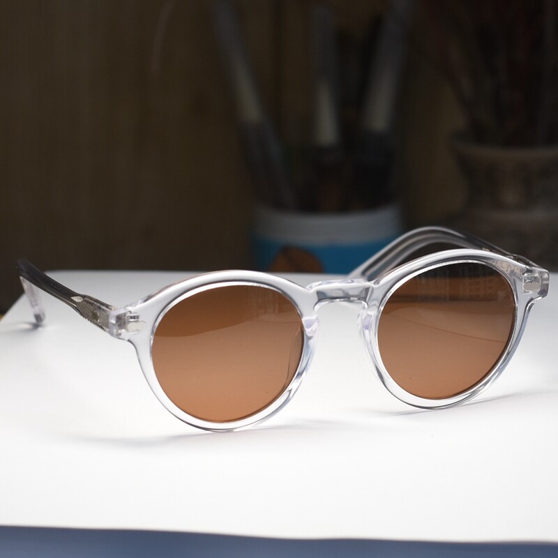 Round Brown sunglasses women men brown polarized sunglasses johnny depp glasses