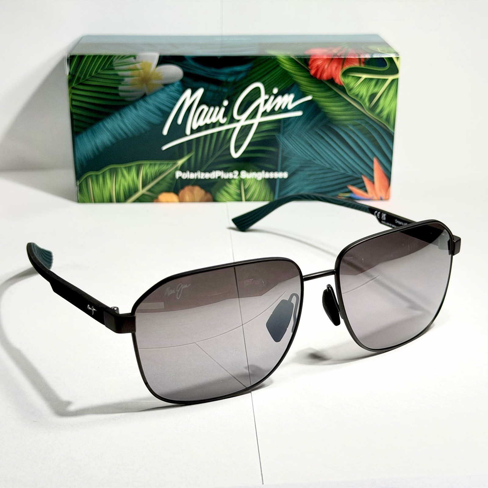 MAUI JIM ONIPAA MJ 651-02 MATTE GUNMETAL W/ SILVER TO BLACK POLARIZED SUNGLASSES