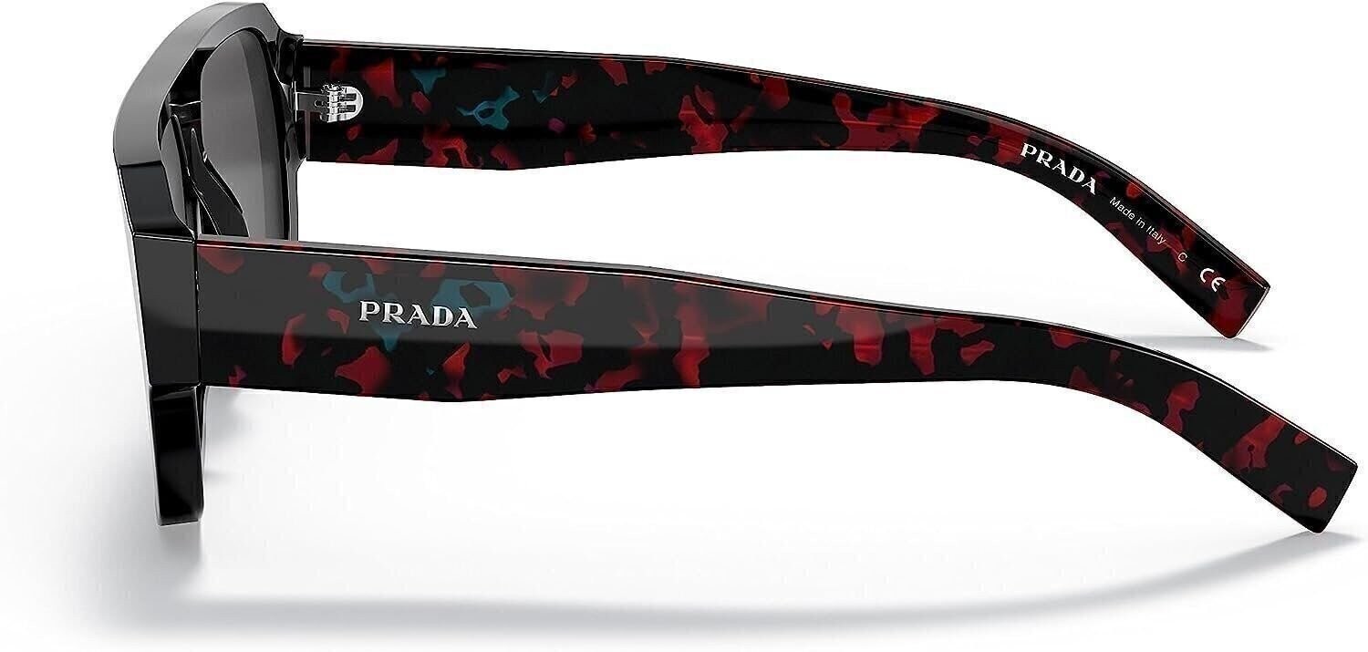Prada PR 22YS 1AB5S0 Black Plastic Aviator Sunglasses Grey Lens
