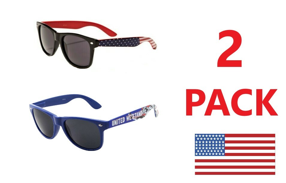 American USA Flag Vintage Sunglasses United States Stars square 2 PACK