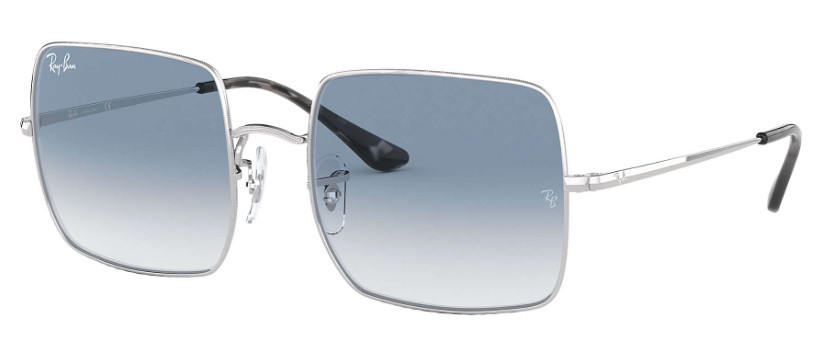 Ray-Ban Square Silver l Clear Gradient Blue RB1971 91493F 54mm