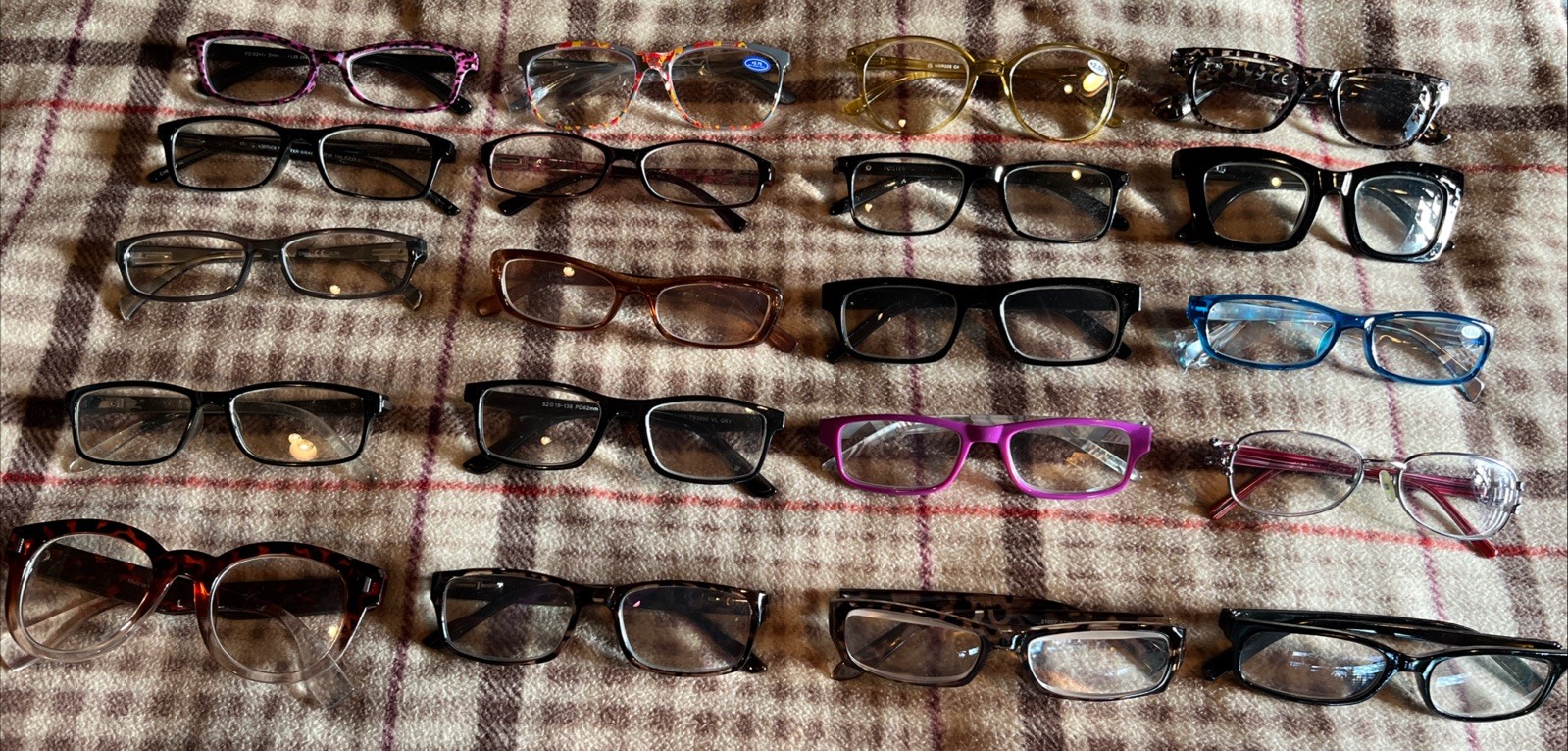 20x Pc Glasses Lot Eyeglasses Black Brown Tortoise Plastic Eyewear Frames Bundle
