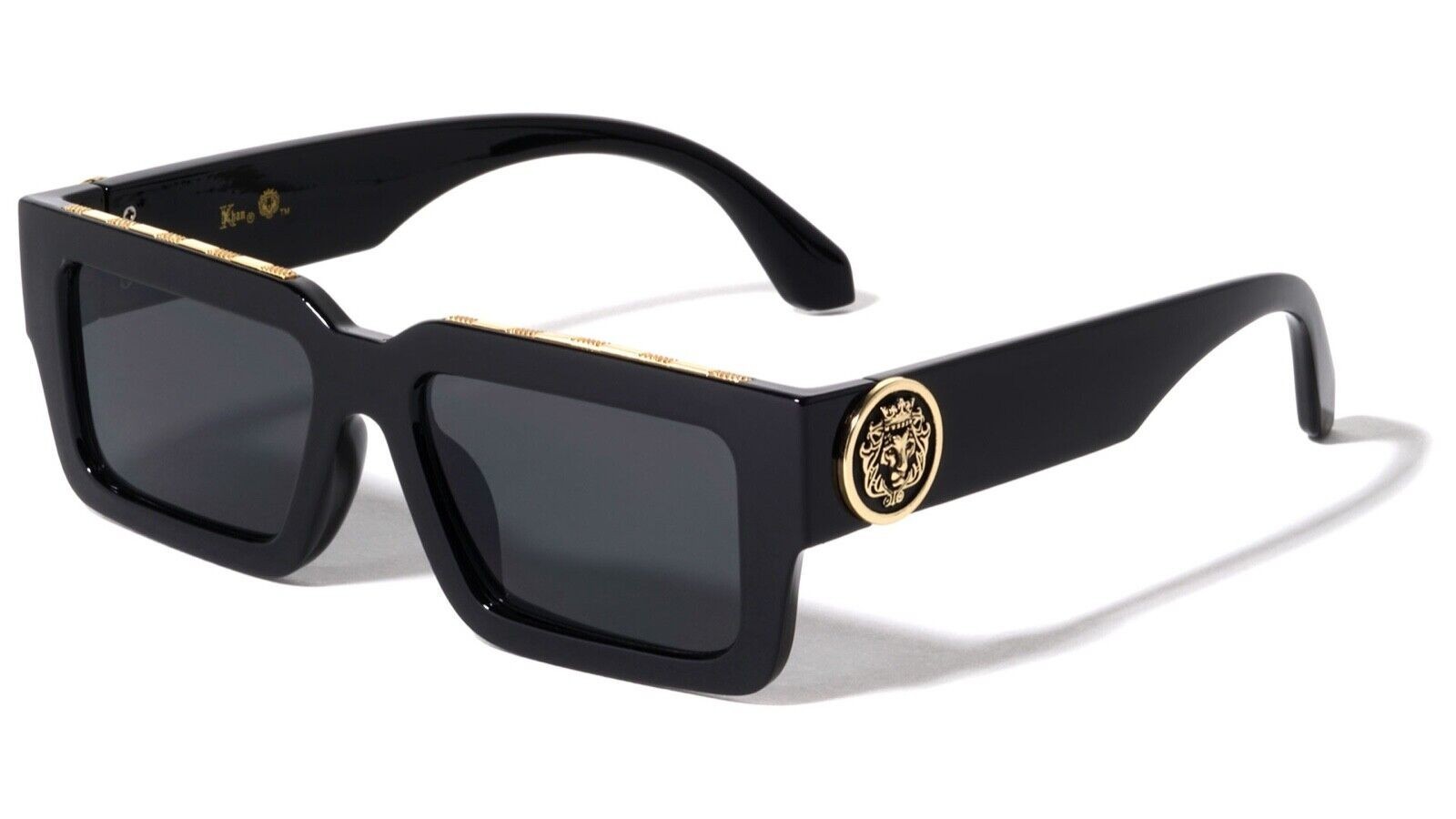 METALLIC OVERSIZED THICK BOLD SQUARE SUNGLASSES RETRO DESIGNER FASHION CLASSIC