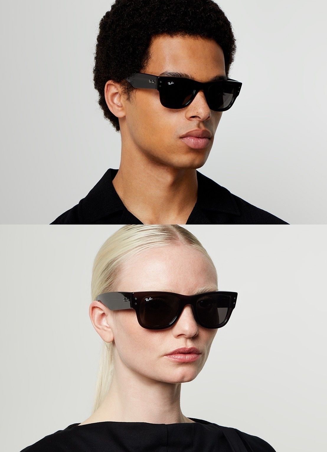 Ray-Ban MEGA WAYFARER RB0840S 901/31 Black Green G-15 Sunglasses New