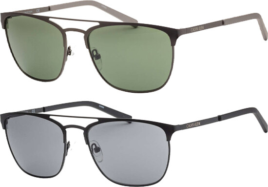 Calvin Klein Men’s Double Bridge Metal Square Sunglasses – CK20123S