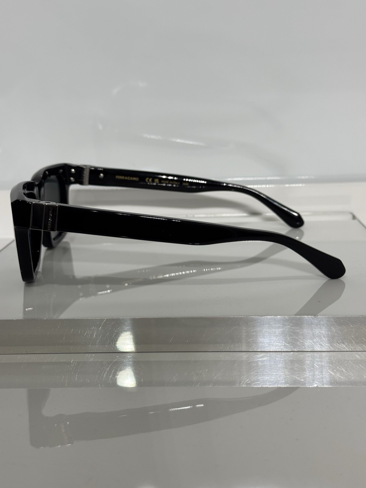 1of1 Salvatore Ferragamo SF2995 Black Chunky Acetate custom Polarized Sunglasses