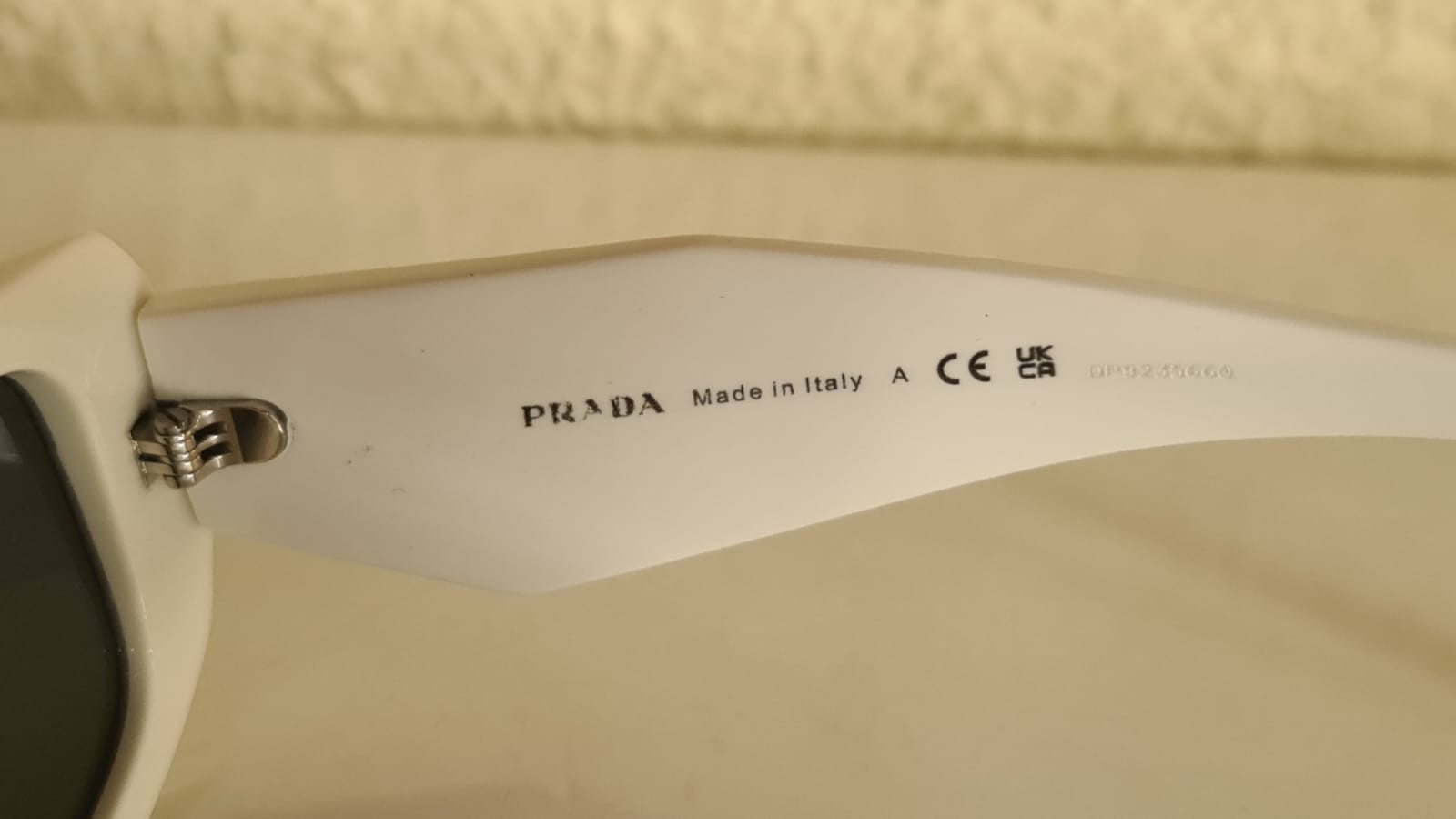 Prada Symbole SPR17W White Acetate Sunglasses Oversized Grey Lenses 49-20-145