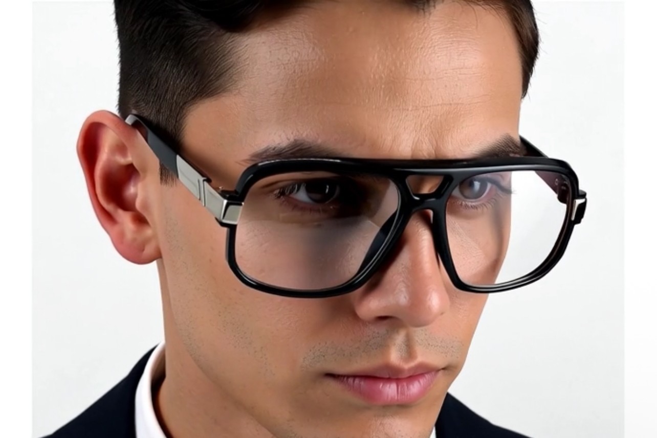 Men Sunglasses Designer Square Black Lens Gold Fashion Classic Retro Vintage NEW