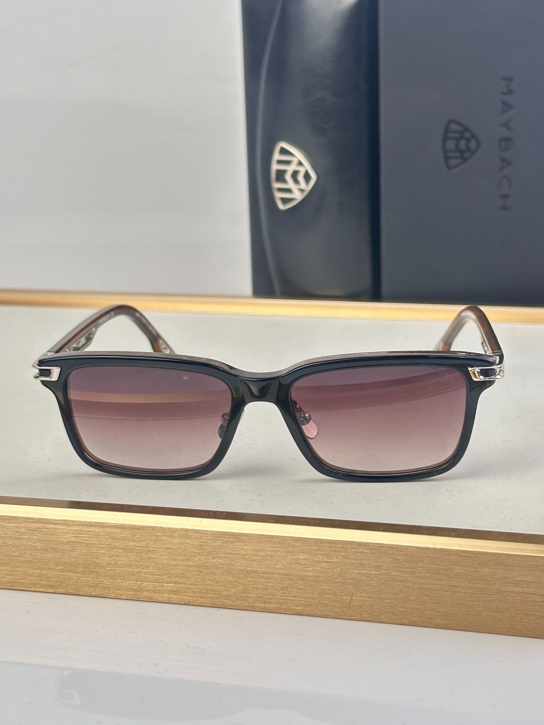 Maybach Serenity Rectangular Sunglasses Unisex Acetate Metal Luxury Eyewear