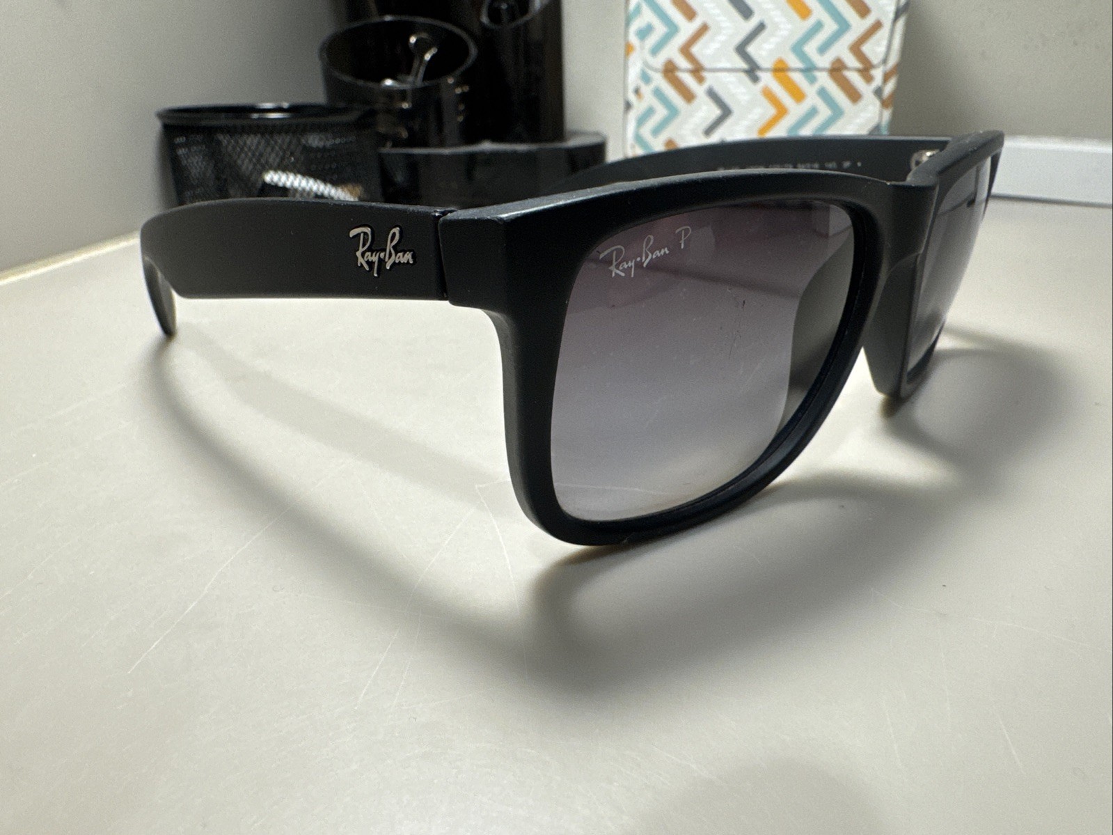 Ray Ban JUSTIN black/grey gradient RB4165 622/t3 54mm Polarized sunglasses #59