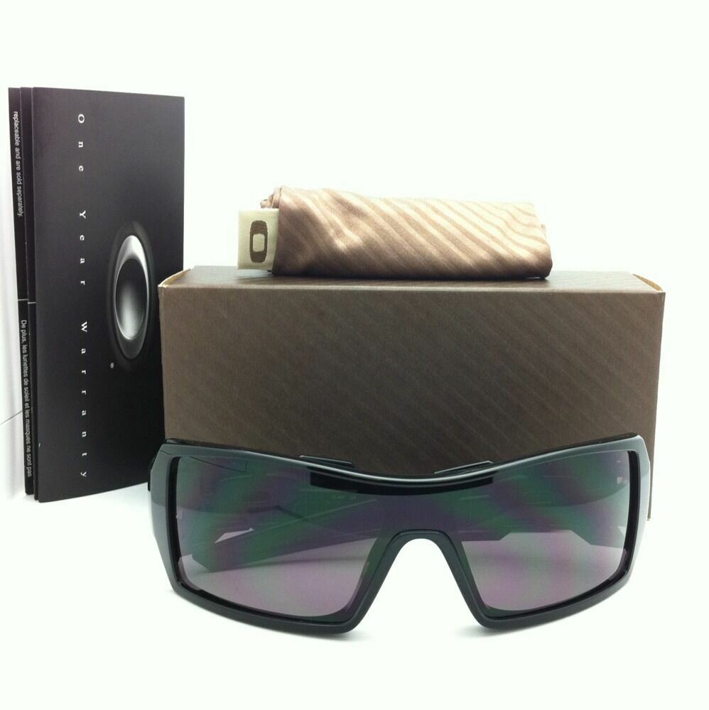 New Oakley Sunglasses OIL RIG OO9081 03-460 Shiny Black Frames with Grey Lenses