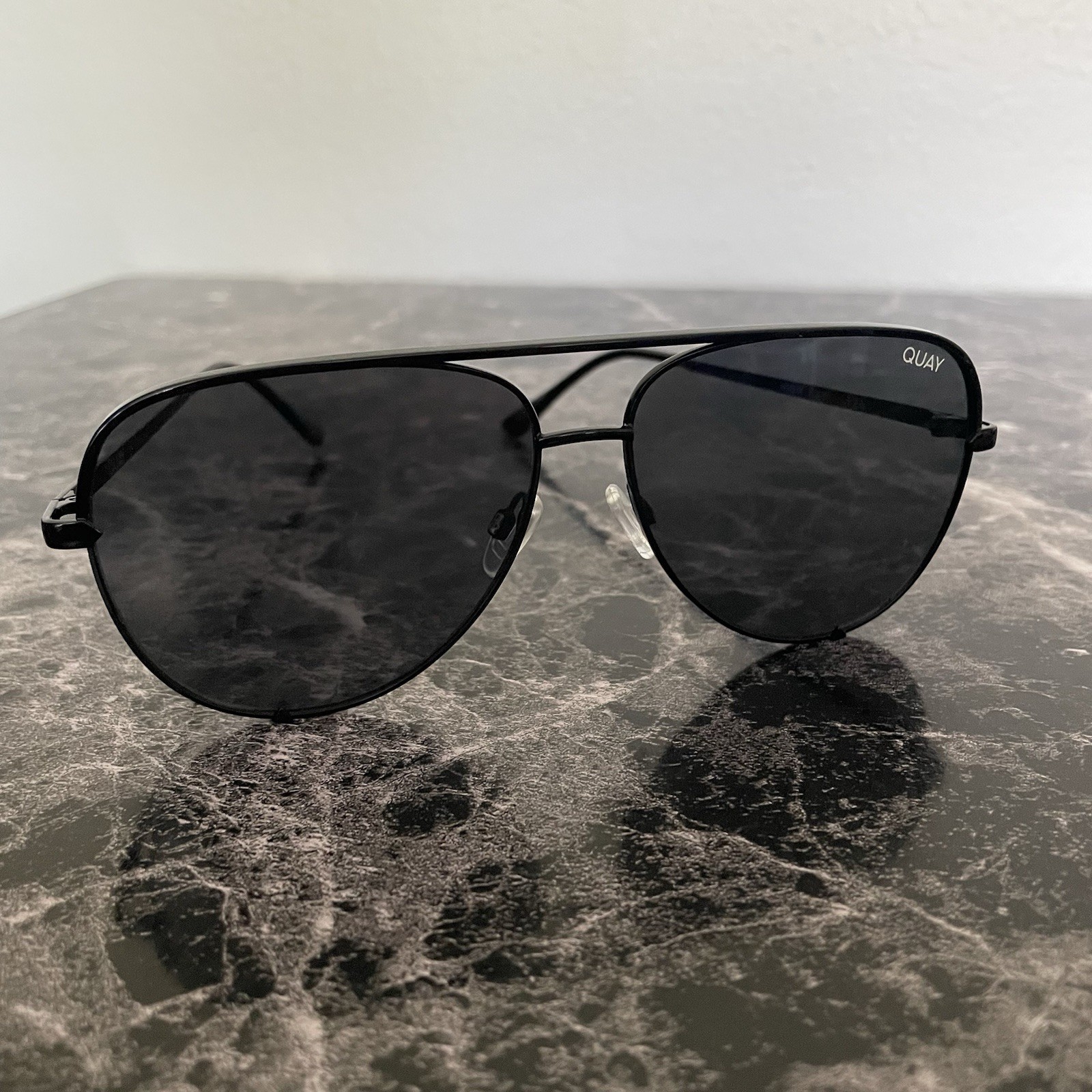 Quay High Key 126 Aviator Sunglasses Unisex Adults Black Aviators Quay Sunglass
