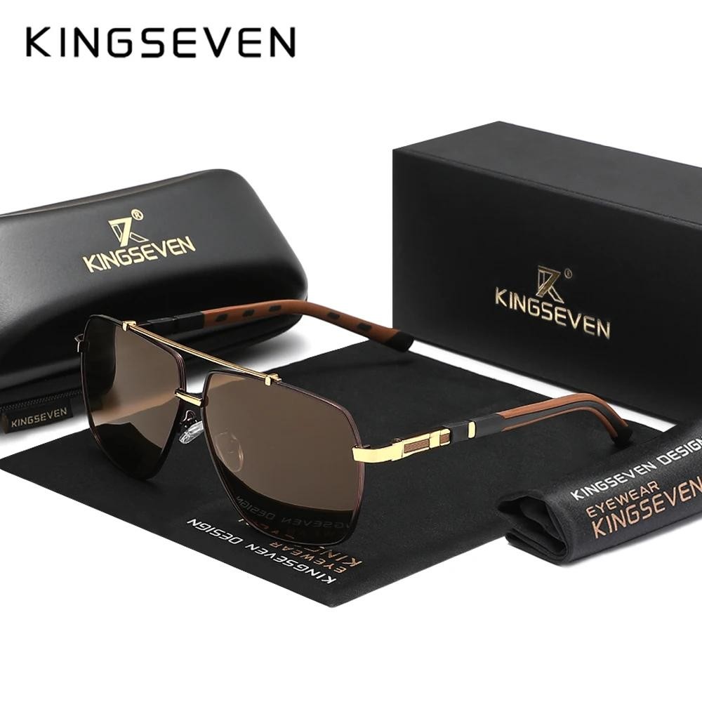 KINGSEVEN Polarized Sunglasses UV400 Square Frame Driving Outdoor Eyewear