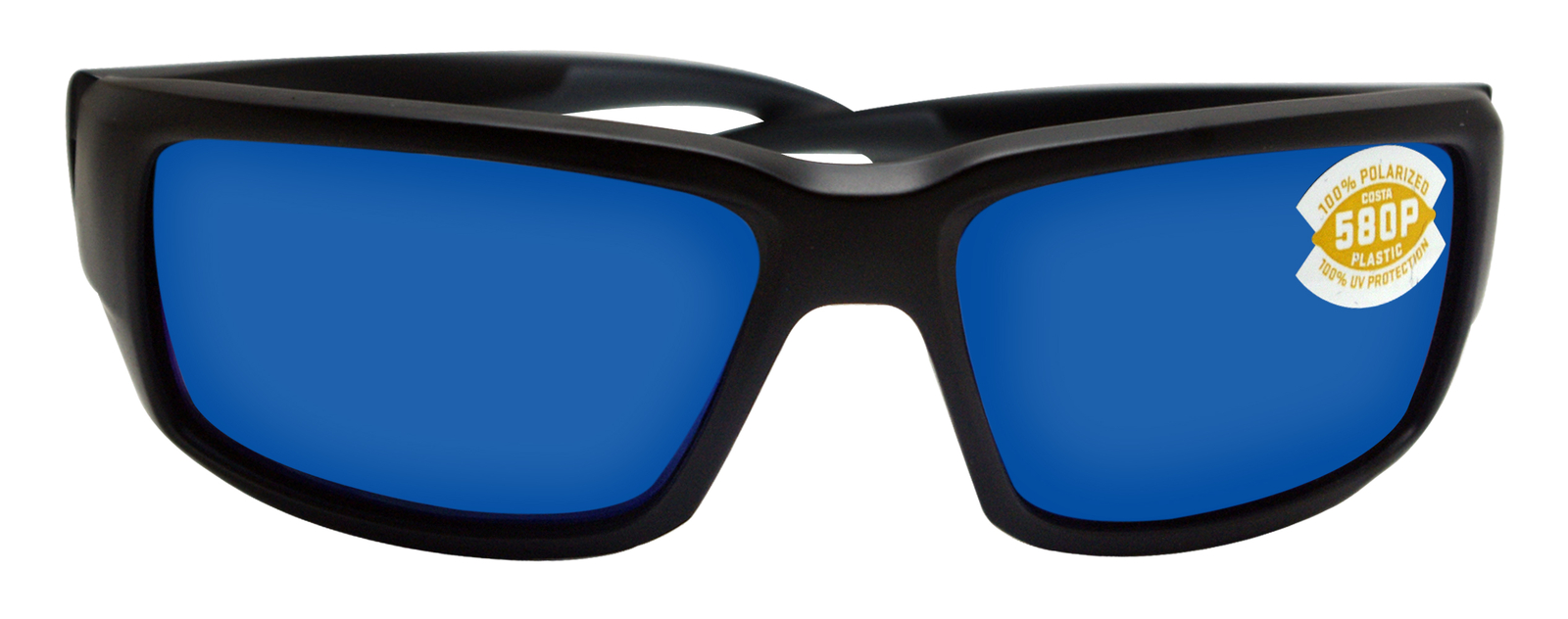 Costa Del Mar fantail matte black frame blue mirror polarized plastic lens