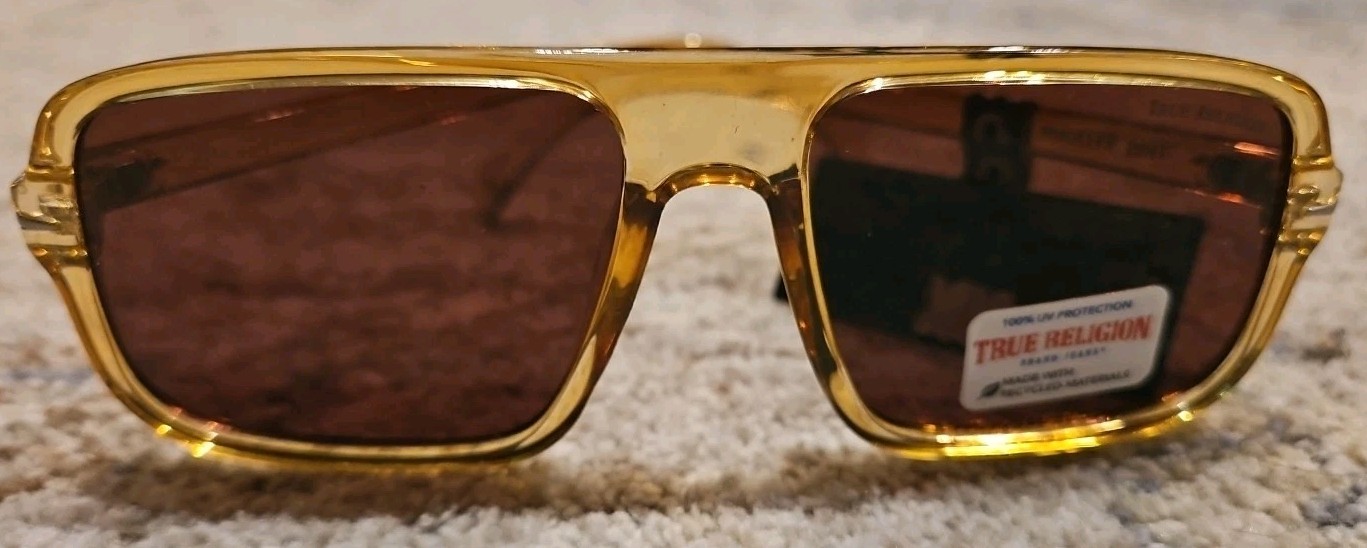 New True Religion Unisex Adults Sunglasses TRM1759X Golden Translucent