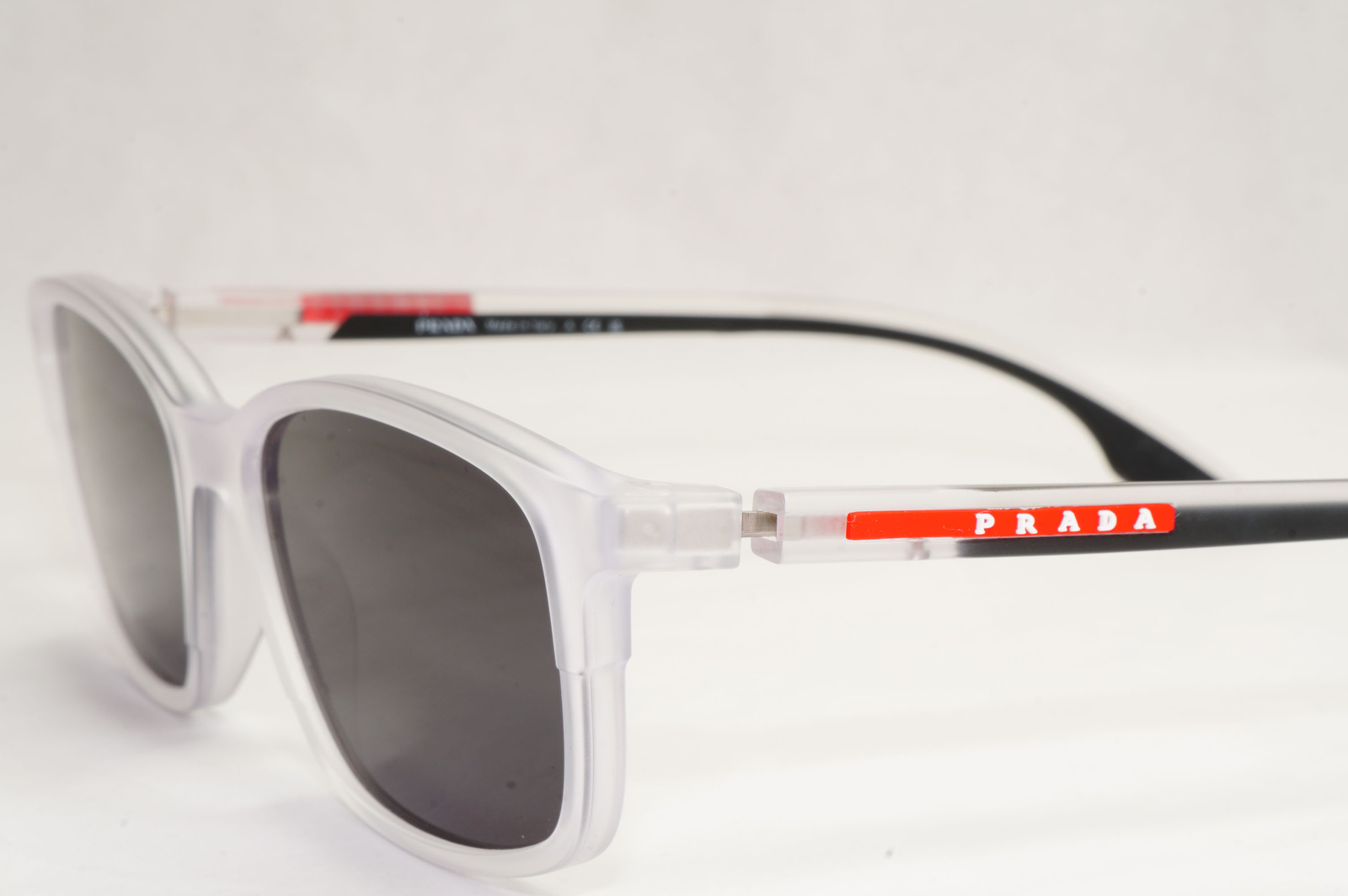 Prada Sunglasses Matte Transparent Grey Black PS01PV VPS 01P 11H-1O1 54mm