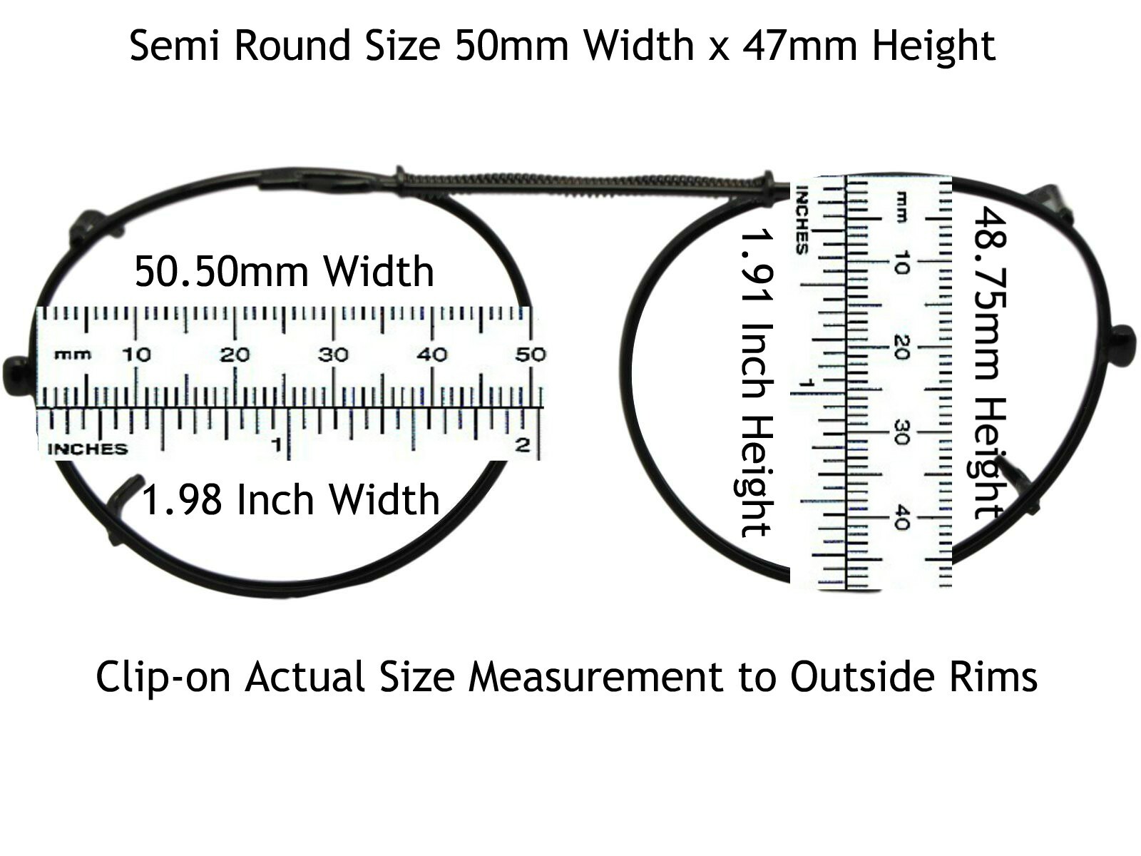 Semi Round Shape Non Polarized Clip-on Sunglasses