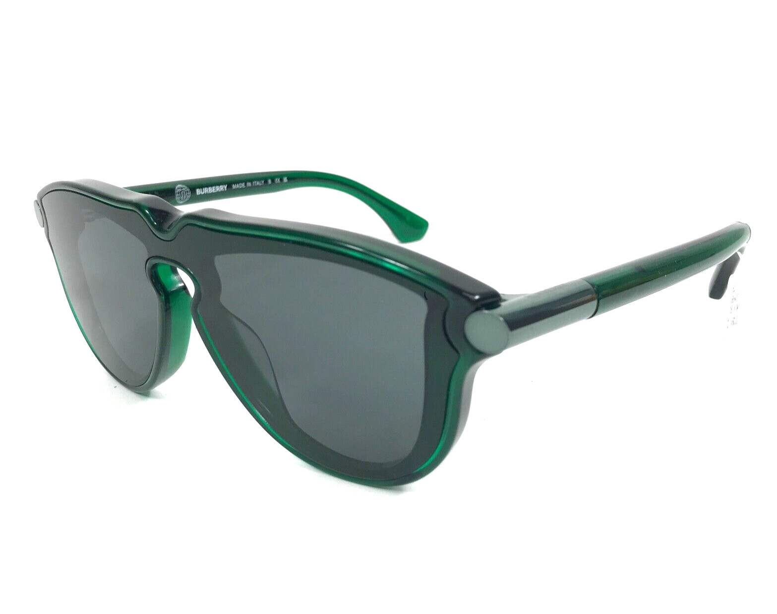 Burberry Sunglasses B4427-F 4104/87 Green Irregular Frames with Dark Grey Lenses