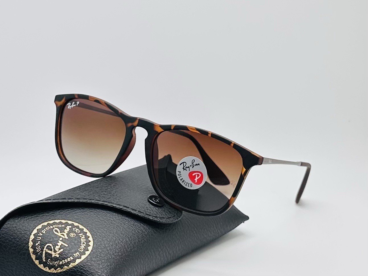 Ray-Ban RB4187 Chris 54mm Polarized Sunglasses – Tortoise/ Brown Gradient Lens