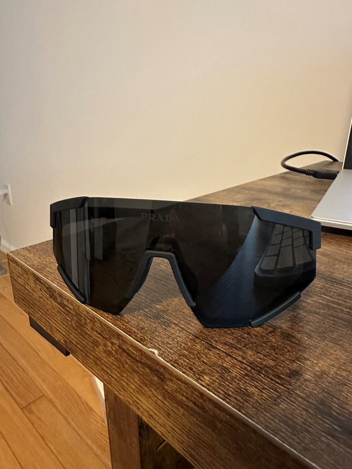 Prada Linea Rossa SPS 04WS Rubber Black/Dark Grey Men’s Sunglasses