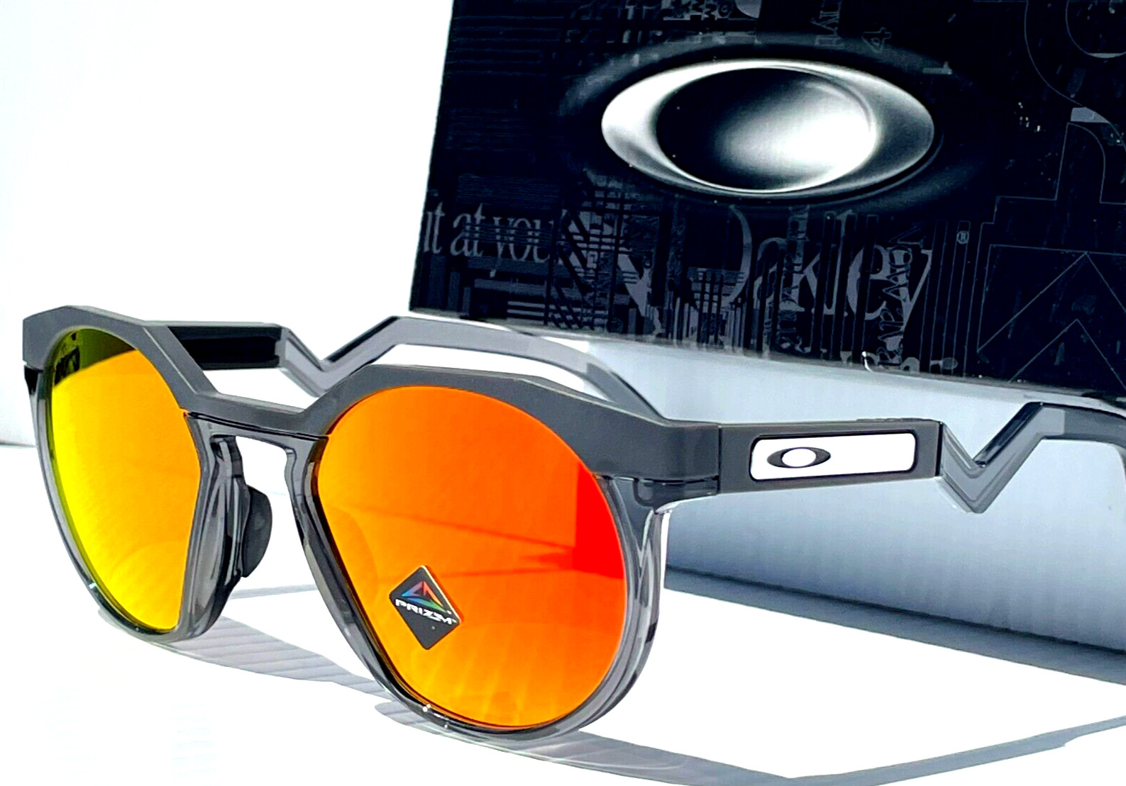 NEW Oakley HSTN Matte Carbon Grey Frame PRIZM Ruby Lens Sunglass 9242-02