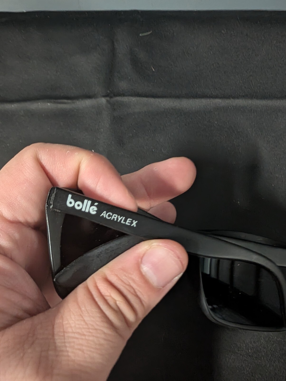 Vintage Bolle 527 Acrylex Sunglasses Matte Black Blue Mirror Spectra France 90s