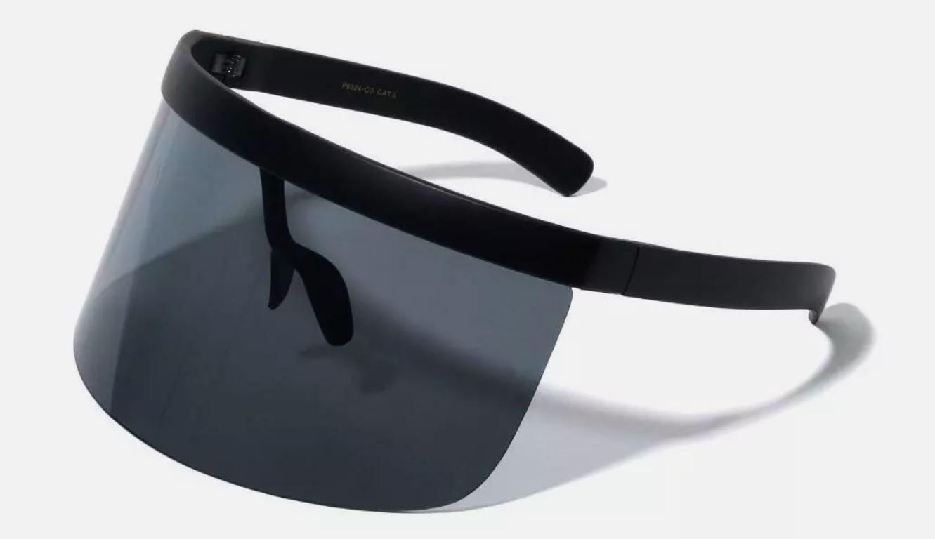 Oversized Visor Protective Sunglasses Single One Piece Lens Shield Face Cover