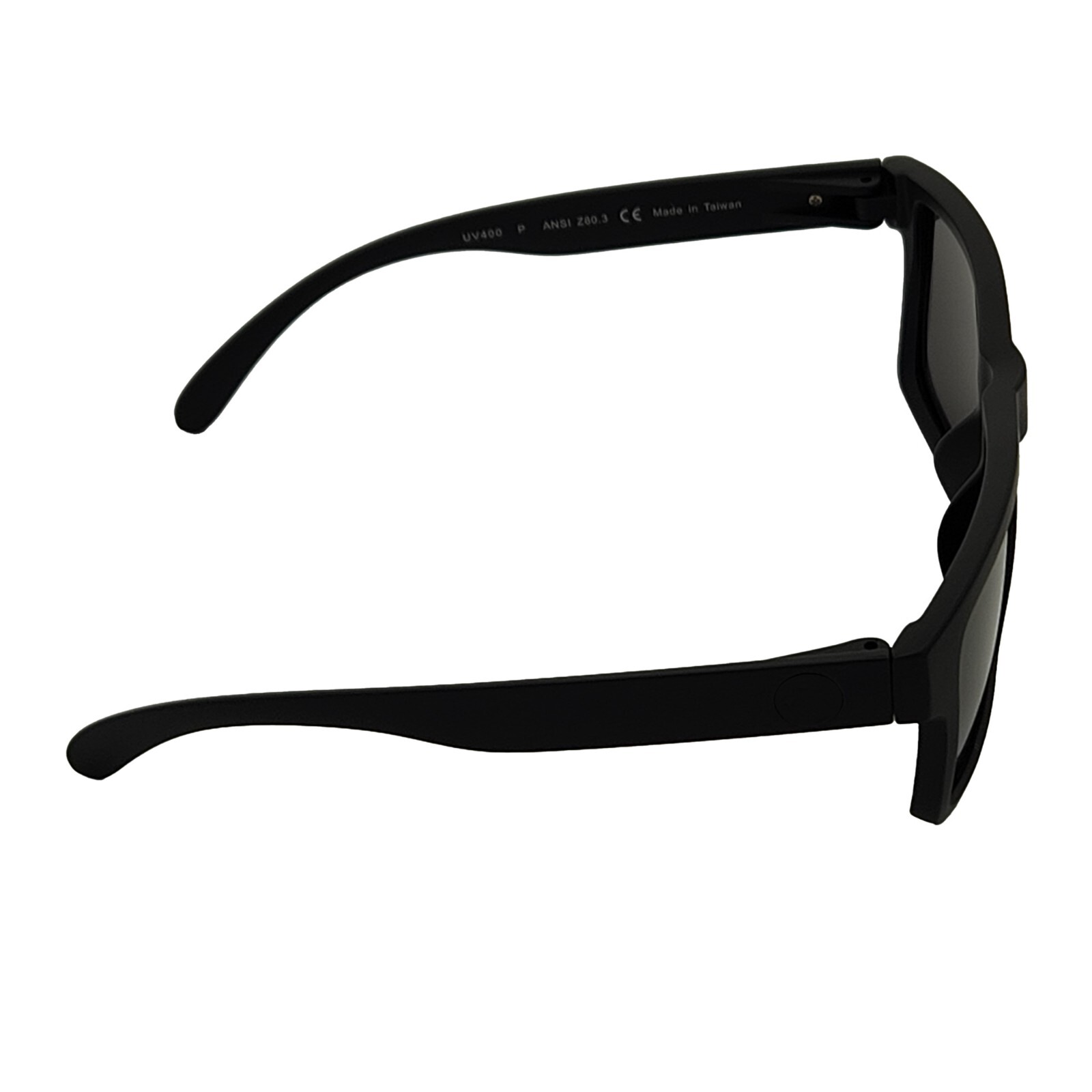 Men’s Polarized Square Sunglasses Matte Black Frame Dark Smoke Lens Z80 NIB