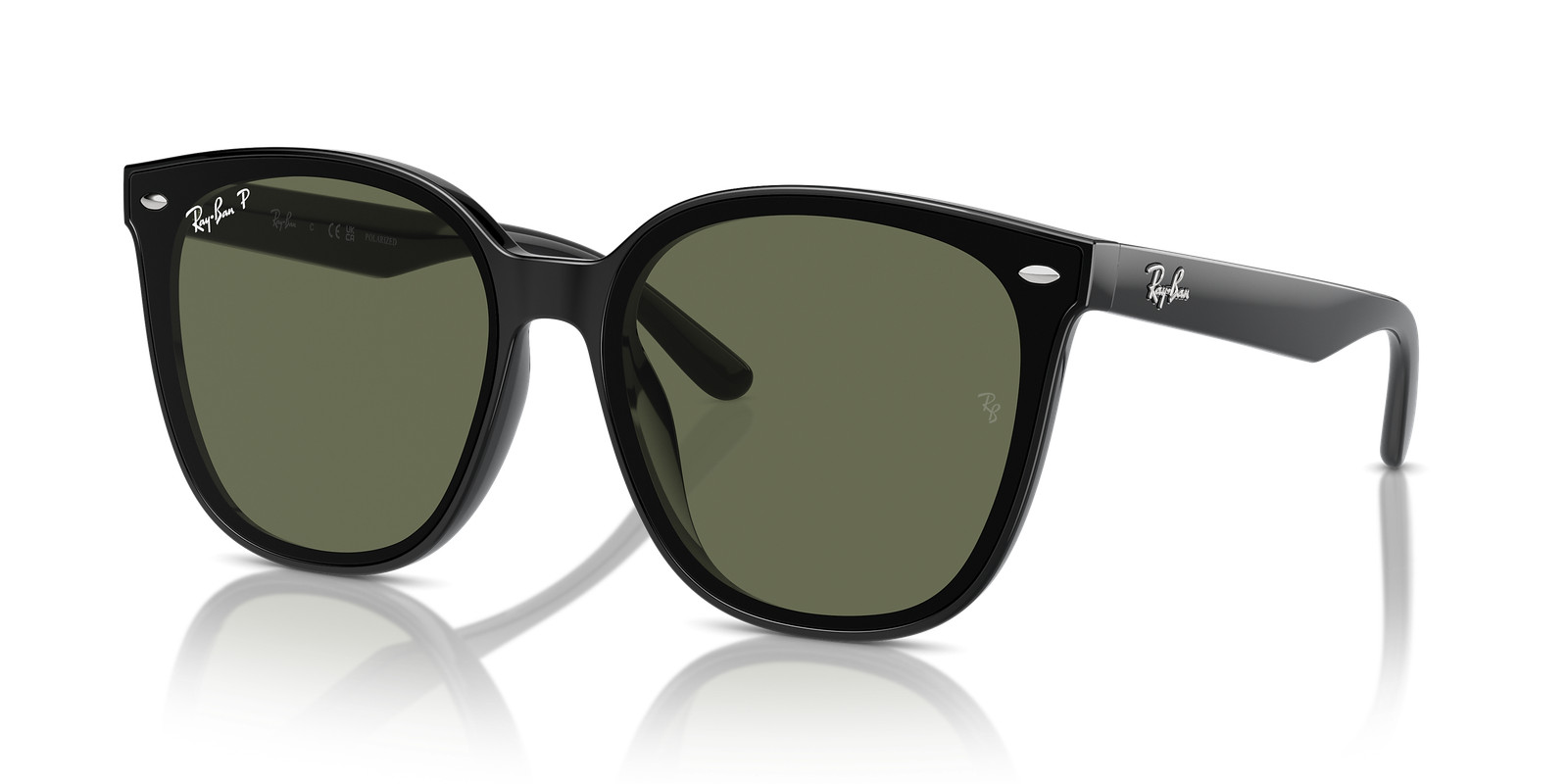 Ray-Ban RB4423D Black/Dark Green Polarized 66mm Sunglasses RB4423D 601/9A 66-15
