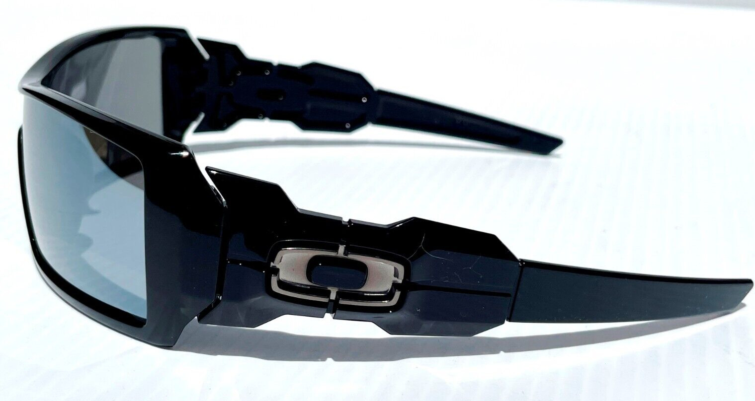 Oakley OIL RIG polished BLACK POLARIZED Galaxy CHROME Mirror lens Sunglass 9081