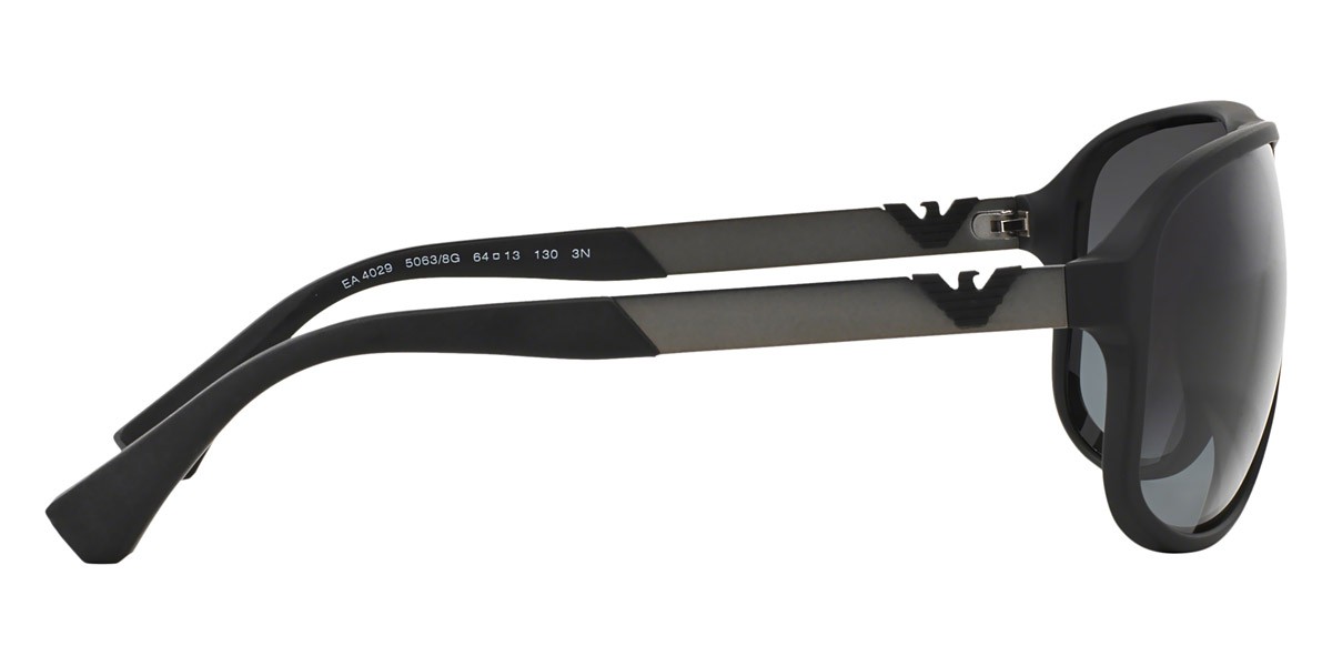 Emporio Armani Man Sunglasses EA4029 50638G 64mm Rubber Black – Grey Lens – NEW