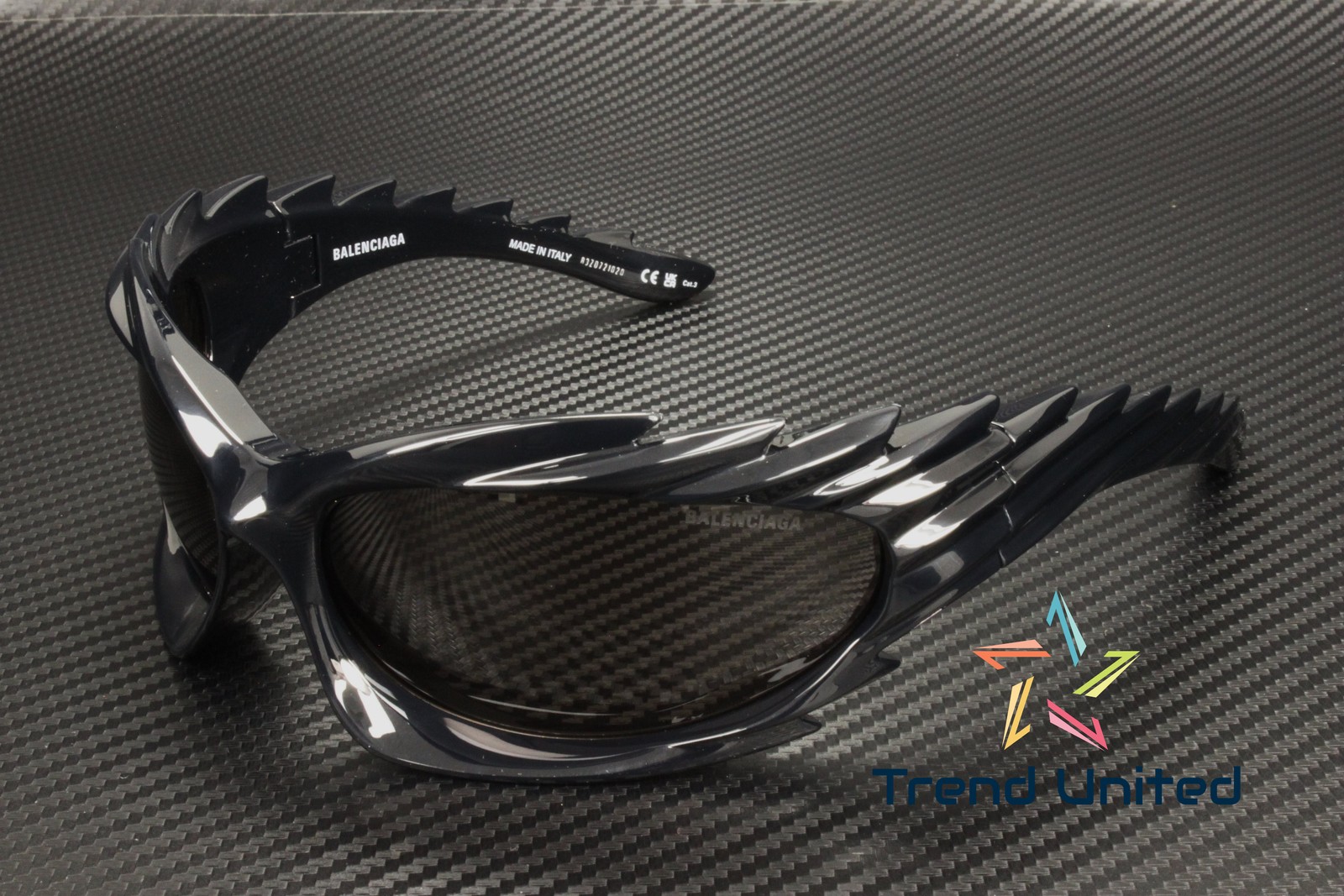 BALENCIAGA BB0255S 001 Geometrical Bio Black Grey 78 mm Unisex Sunglasses