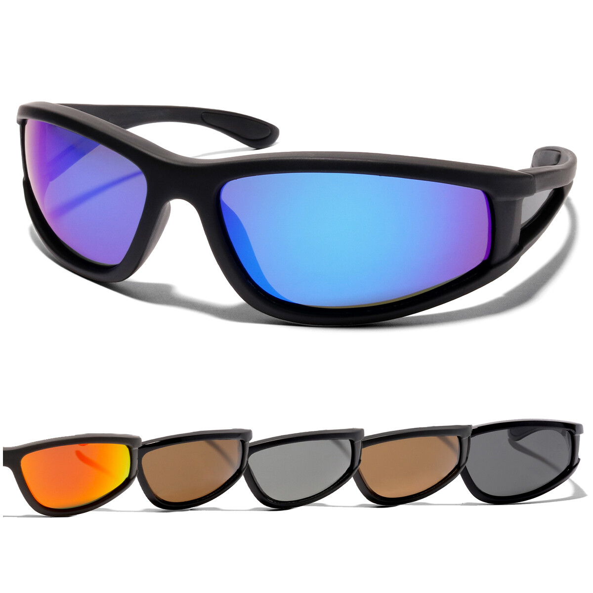 Wraparound Sports Floating Fishing Mirror Reflective Outdoor Shooting Sunglasses